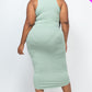 Split Neck Tank Midi Dress