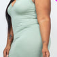 Split Neck Tank Midi Dress