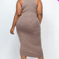 Split Neck Tank Midi Dress