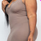 Split Neck Tank Midi Dress