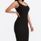 Ribbed Back Slit Bodycon Dress
