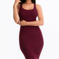 Ribbed Back Slit Bodycon Dress