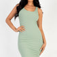 Ribbed Back Slit Bodycon Dress