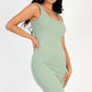 Ribbed Back Slit Bodycon Dress