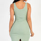 Ribbed Back Slit Bodycon Dress