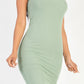 Ribbed Back Slit Bodycon Dress