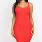 Ribbed Back Slit Bodycon Dress