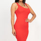 Ribbed Back Slit Bodycon Dress