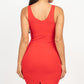 Ribbed Back Slit Bodycon Dress
