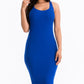 Ribbed Back Slit Bodycon Dress