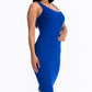 Ribbed Back Slit Bodycon Dress