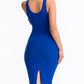 Ribbed Back Slit Bodycon Dress