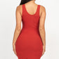 Ribbed Back Slit Bodycon Dress