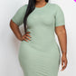 Ribbed Short Sleeve Bodycon Midi Dress