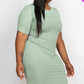 Ribbed Short Sleeve Bodycon Midi Dress