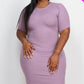 Ribbed Short Sleeve Bodycon Midi Dress