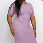 Ribbed Short Sleeve Bodycon Midi Dress