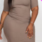 Ribbed Short Sleeve Bodycon Midi Dress