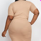 Ribbed Short Sleeve Bodycon Midi Dress
