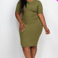 Ribbed Short Sleeve Bodycon Midi Dress