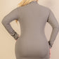 Ribbed Long Sleeve Mock neck Mini Bodycon dress
