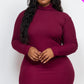 Ribbed Long Sleeve Mock neck Mini Bodycon dress