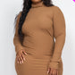 Ribbed Long Sleeve Mock neck Mini Bodycon dress