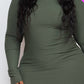 Ribbed Long Sleeve Mock neck Mini Bodycon dress