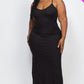 Ribbed Side Slit Long Cami Dress
