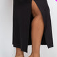 Ribbed Side Slit Long Cami Dress