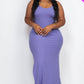 Ribbed Side Slit Long Cami Dress