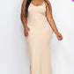 Ribbed Side Slit Long Cami Dress