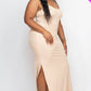 Ribbed Side Slit Long Cami Dress