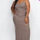 Ribbed Side Slit Long Cami Dress