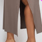 Ribbed Side Slit Long Cami Dress