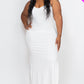 Ribbed Side Slit Long Cami Dress