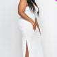 Ribbed Side Slit Long Cami Dress