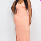 Ribbed Side Slit Long Cami Dress