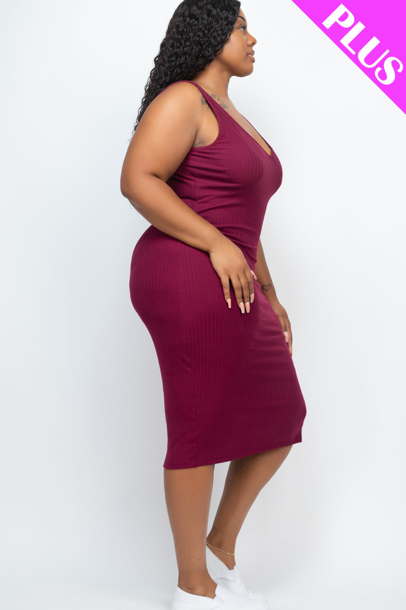 Ribbed Sleeveless Bodycon Dress