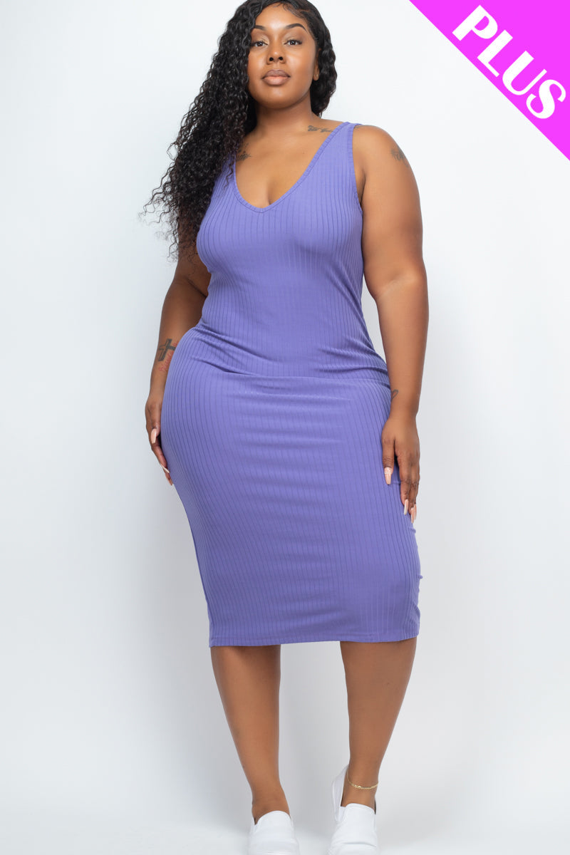 Ribbed Sleeveless Bodycon Dress