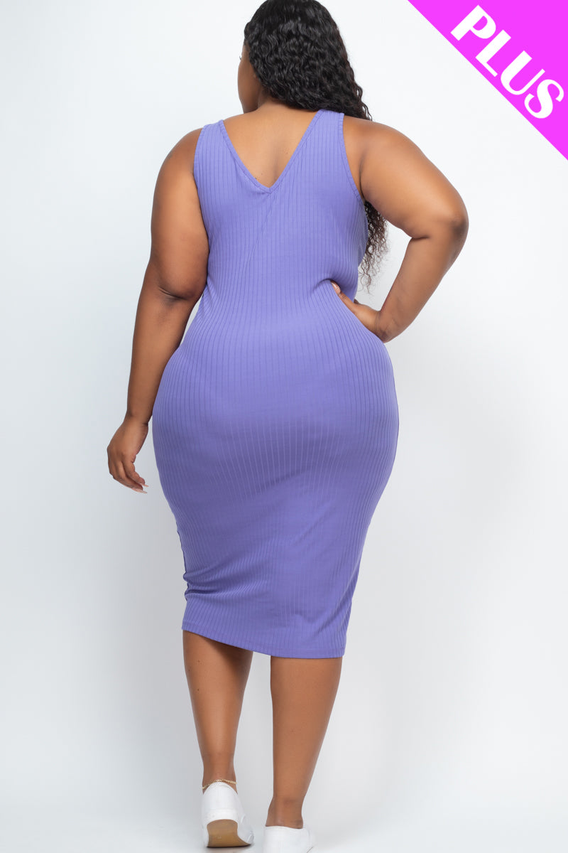 Ribbed Sleeveless Bodycon Dress