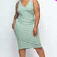Ribbed Sleeveless Bodycon Dress