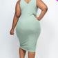 Ribbed Sleeveless Bodycon Dress