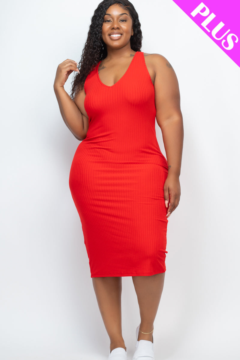 Ribbed Sleeveless Bodycon Dress