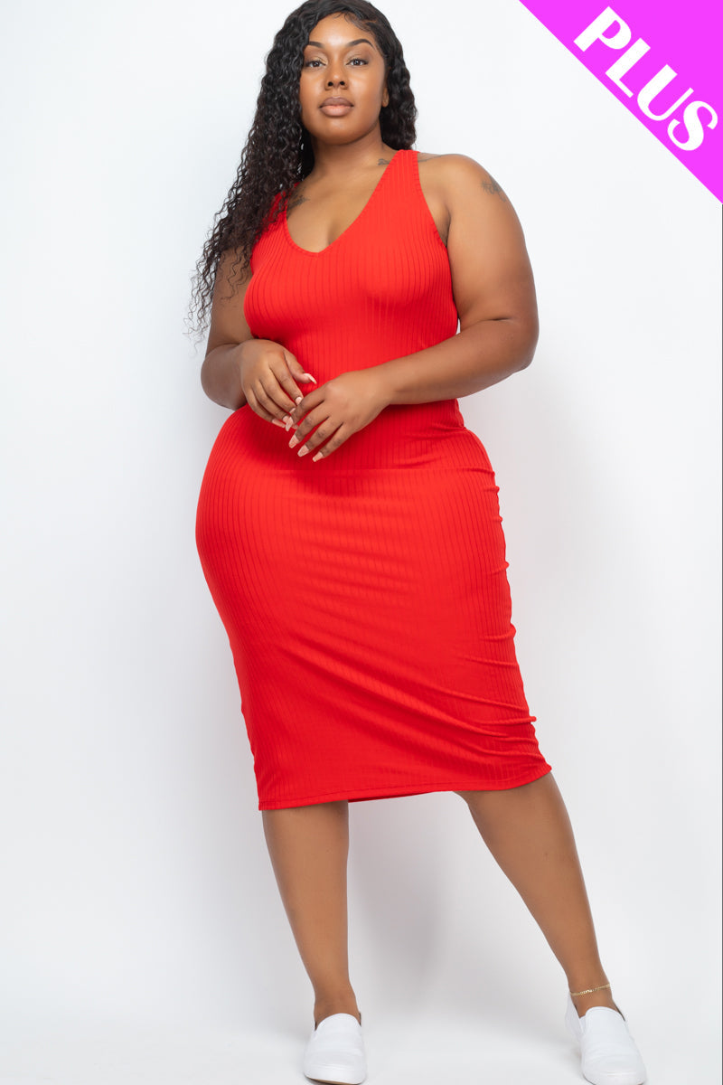 Ribbed Sleeveless Bodycon Dress