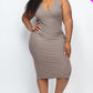 Ribbed Sleeveless Bodycon Dress