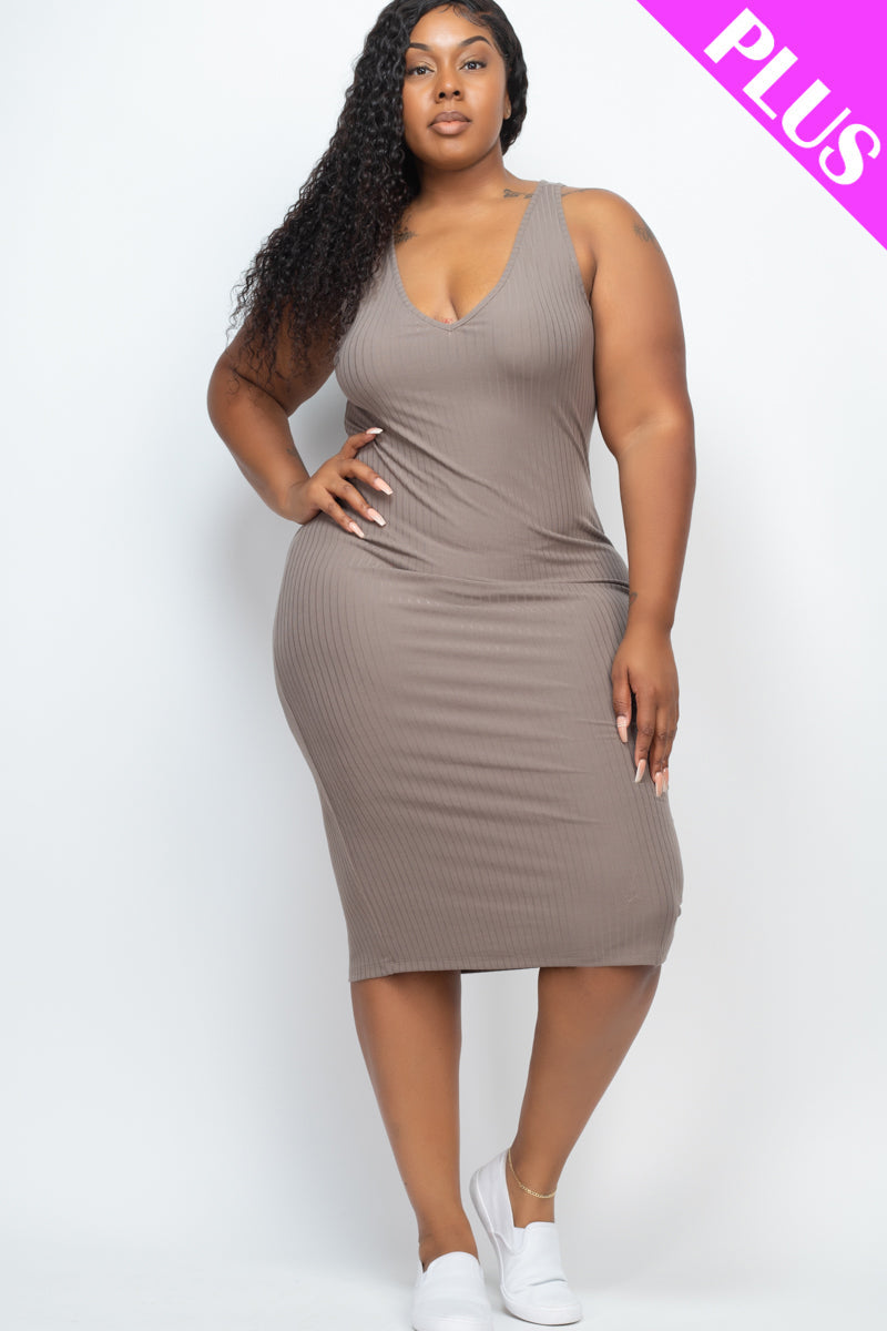 Ribbed Sleeveless Bodycon Dress