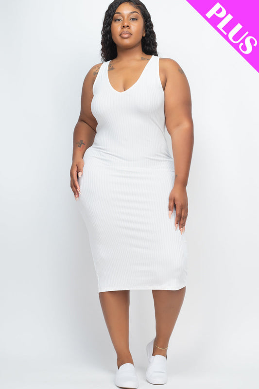 Ribbed Sleeveless Bodycon Dress