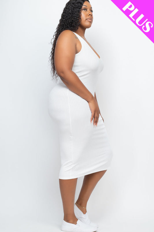 Ribbed Sleeveless Bodycon Dress