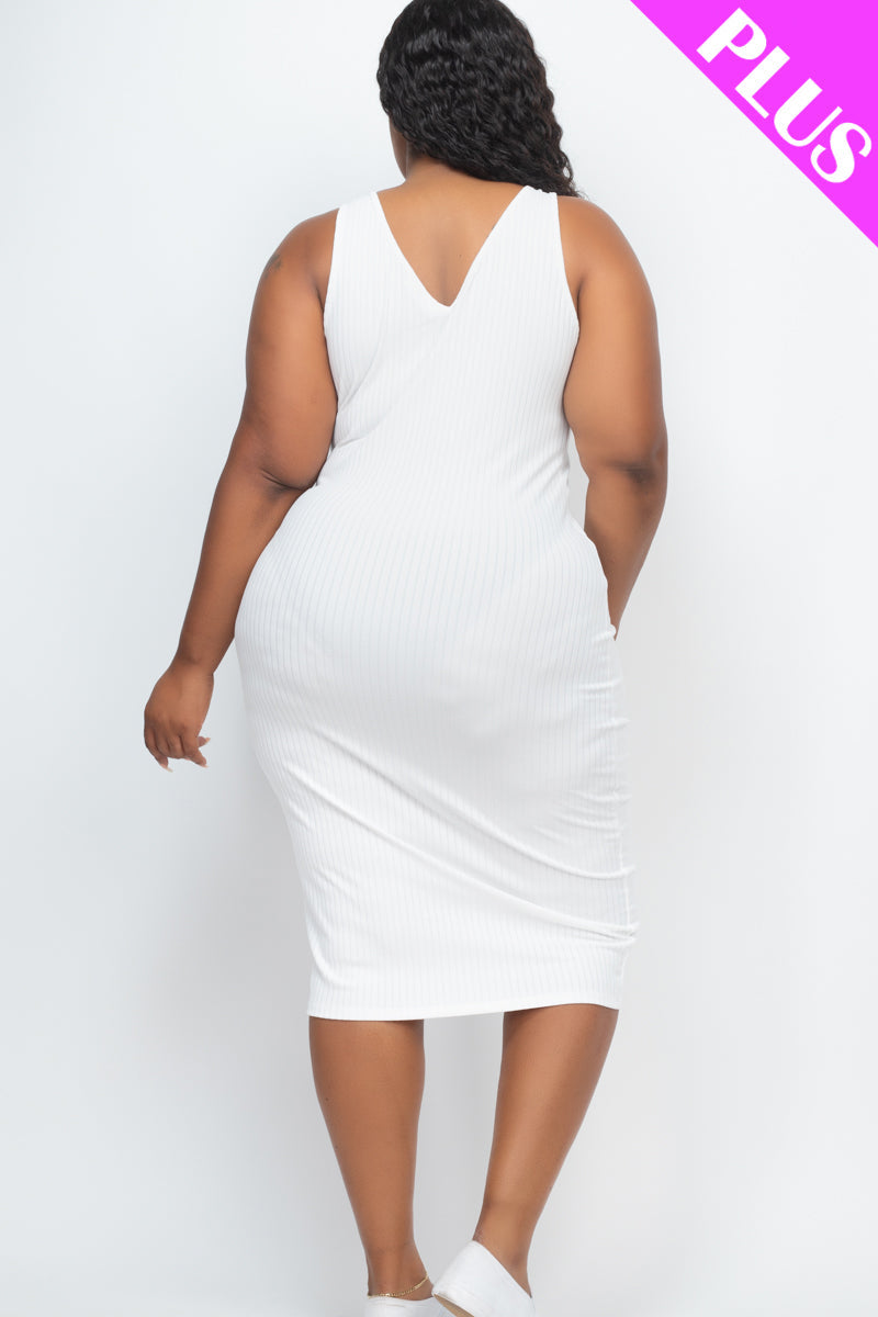 Ribbed Sleeveless Bodycon Dress